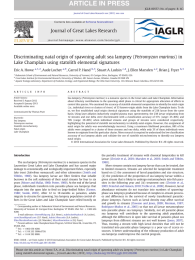 Discriminating natal origin of spawning adult sea lamprey (Petromyzon marinus)... Lake Champlain using statolith elemental signatures