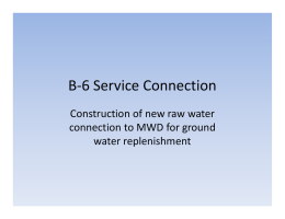 B‐6 Service Connection Construction of new raw water  f d