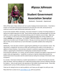 Alyssa Johnson Student Government Association Senator