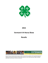 2015  Vermont 4-H Horse Show Results