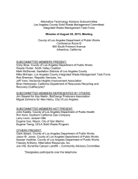 Alternative Technology Advisory Subcommittee Los Angeles County Solid Waste Management Committee/