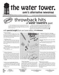 volume 16 - issue 5  tuesday, november 18, 2014 ... uvm.edu/~watertwr @thewatertower  thewatertower.tumblr.com
