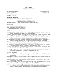 Sean L. Field CURRICULUM VITAE