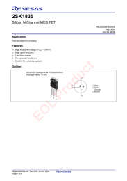 2SK1835 Silicon N Channel MOS FET Application Features