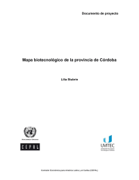 Mapa biotecnológico de la provincia de Córdoba  Documento de proyecto Lilia Stubrin