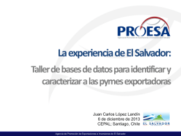 La experiencia de El Salvador: caracterizar a las pymes exportadoras