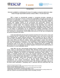 Informal roundtable on addressing the issue of e-waste in consumer...  chains through responsible business conduct (RBC) in South-East Asia