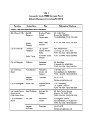 Table 4 Los Angeles County NPDES Stormwater Permit Permittee