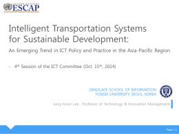 Intelligent Transportation Systems for Sustainable Development: - 4