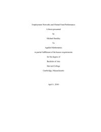 Employment Networks and Mutual Fund Performance A thesis presented by