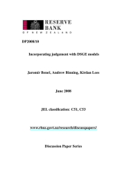 DP2008/10 Incorporating judgement with DSGE models Jaromír Beneš, Andrew Binning, Kirdan Lees