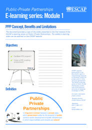 E-learning series: Module 1 PPP Concept, Benefits and Limitations Public-Private Partnerships