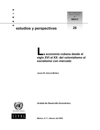 L estudios y perspectivas 28 a economía cubana desde el