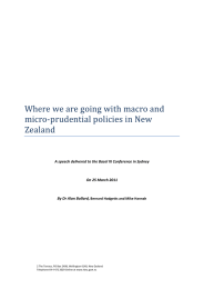 Where we are going with macro and micro-prudential policies in New Zealand