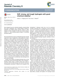 ﬀ, strong, and tough hydrogels with good Sti &dagger; chemical stability