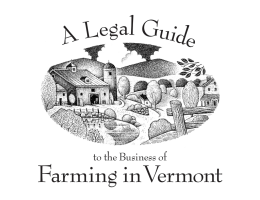 Farming in Vermont A Legal Guide to the Business of