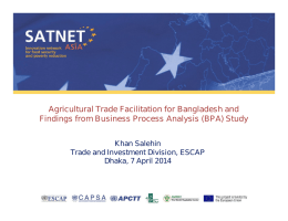 Agricultural Trade Facilitation for Bangladesh and