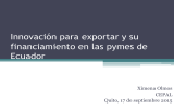 Innovación para exportar y su financiamiento en las pymes de Ecuador