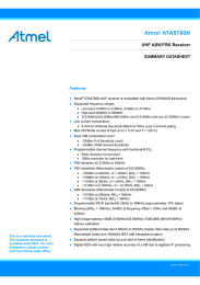 Atmel ATA5780N UHF ASK/FSK Receiver Features SUMMARY DATASHEET