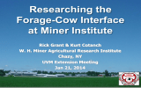 Researching the Forage-Cow Interface at Miner Institute