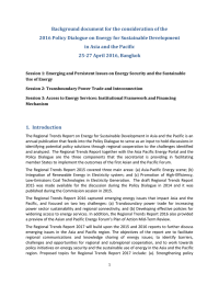 Background document for the consideration of the