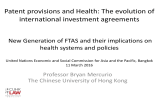 Patent provisions and Health: The evolution of international investment agreements