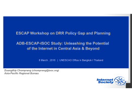 ESCAP Workshop on DRR Policy Gap and Planning