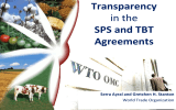 Transparency SPS and TBT Agreements