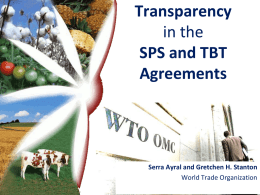 Transparency SPS and TBT Agreements