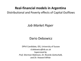 Real-financial models in Argentina Job Market Paper Dario Debowicz