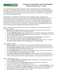 Gardens of Coastal Maine and New Hampshire Monday-Wednesday Aug. 3-5, 2015