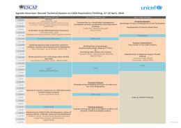 Agenda Overview: Second Technical Session on Child Deprivation Profiling, 27-29...