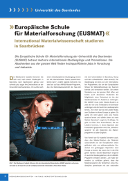 Europäische Schule für Materialforschung (EUSMAT) ��