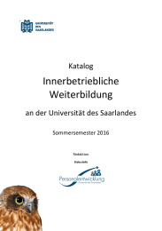 Innerbetriebliche  Weiterbildung  Katalog  an der Universität des Saarlandes