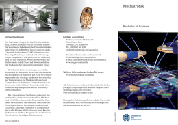 Mechatronik Bachelor of Science Kontakt aufnehmen Im Saarland leben