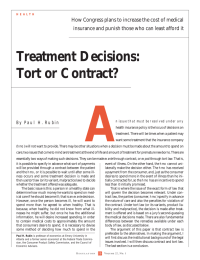 A Treatment Decisions: Tort or Contract?