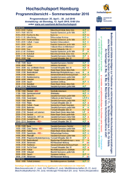 Hochschulsport Homburg Programmübersicht – Sommersemester 2016