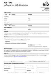 AUFTRAG Lieferung von UdS-G&auml;stekarten Auftraggeber/in: