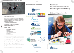 Faszination Ingenieurwissenschaften: Forschung und Entwicklung Schülerbetriebspraktikum IngFo