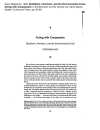 Buddhism, Feminism, and the Environmental Crisis: ed. Carol Adams, Acting with Compassion,