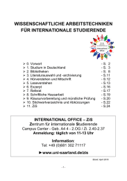 WISSENSCHAFTLICHE ARBEITSTECHNIKEN FÜR INTERNATIONALE STUDIERENDE