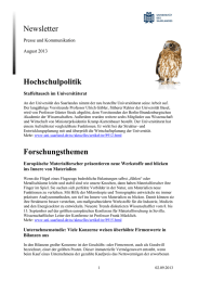 Newsletter Hochschulpolitik Presse und Kommunikation