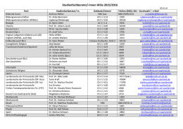 Studienfachberater/-innen WiSe 2015/2016