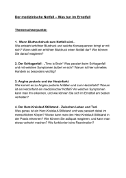 – Was tun im Ernstfall Der medizinische Notfall