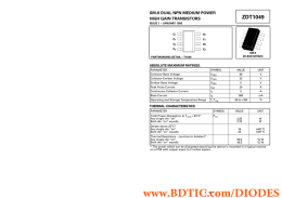 ZDT1049 SM-8 DUAL NPN MEDIUM POWER HIGH GAIN TRANSISTORS ABSOLUTE MAXIMUM RATINGS.