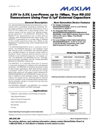 MAX3222/MAX3232/MAX3237/MAX3241 3.0V to 5.5V, Low-Power, up to 1Mbps, True RS-232 ________________General Description