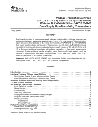 Voltage Translation Between 3.3-V, 2.5-V, 1.8-V, and 1.5-V Logic Standards