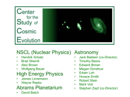 NSCL (Nuclear Physics) Astronomy