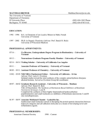 MATTHIAS BREWER  The University of Vermont Department of Chemistry