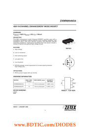 ZXMN0545G4 450V N-CHANNEL ENHANCEMENT MODE MOSFET SUMMARY V